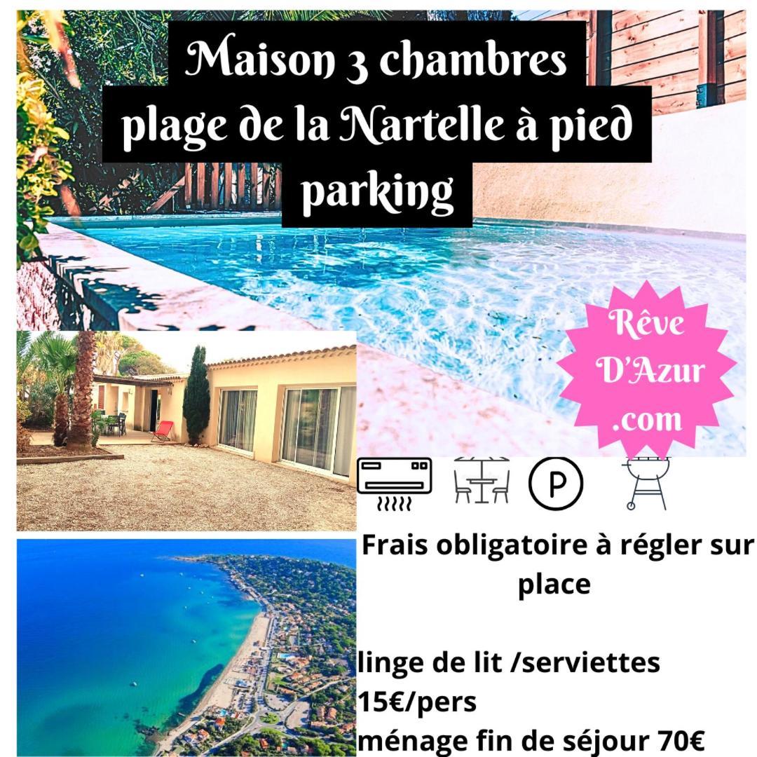 villa privé, plage a pied piscine, parking 2 voitures, 3 chambres 2 sdb Sainte-Maxime Extérieur photo